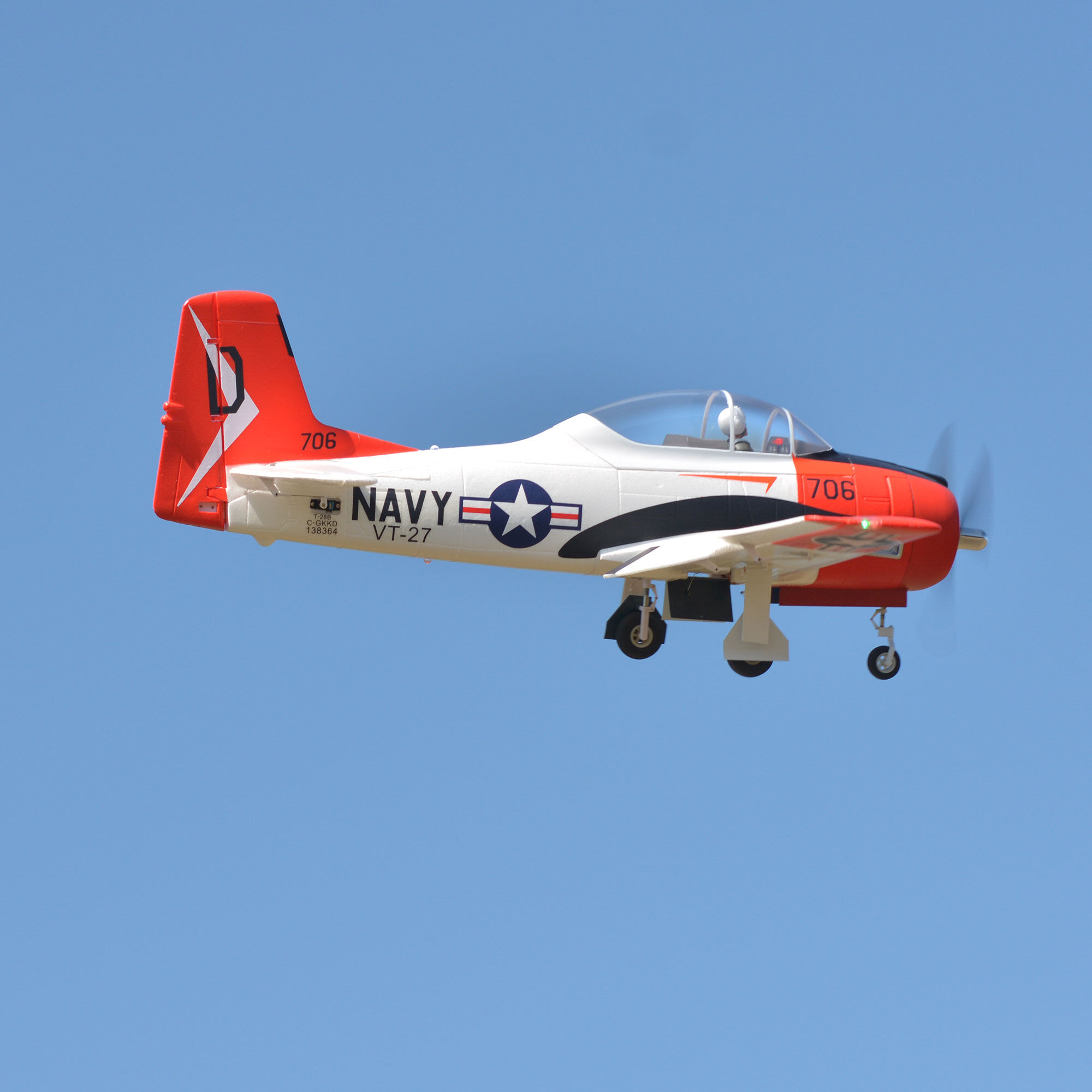 FMS T-28D Trojan V4 Red PNP, 1400mm