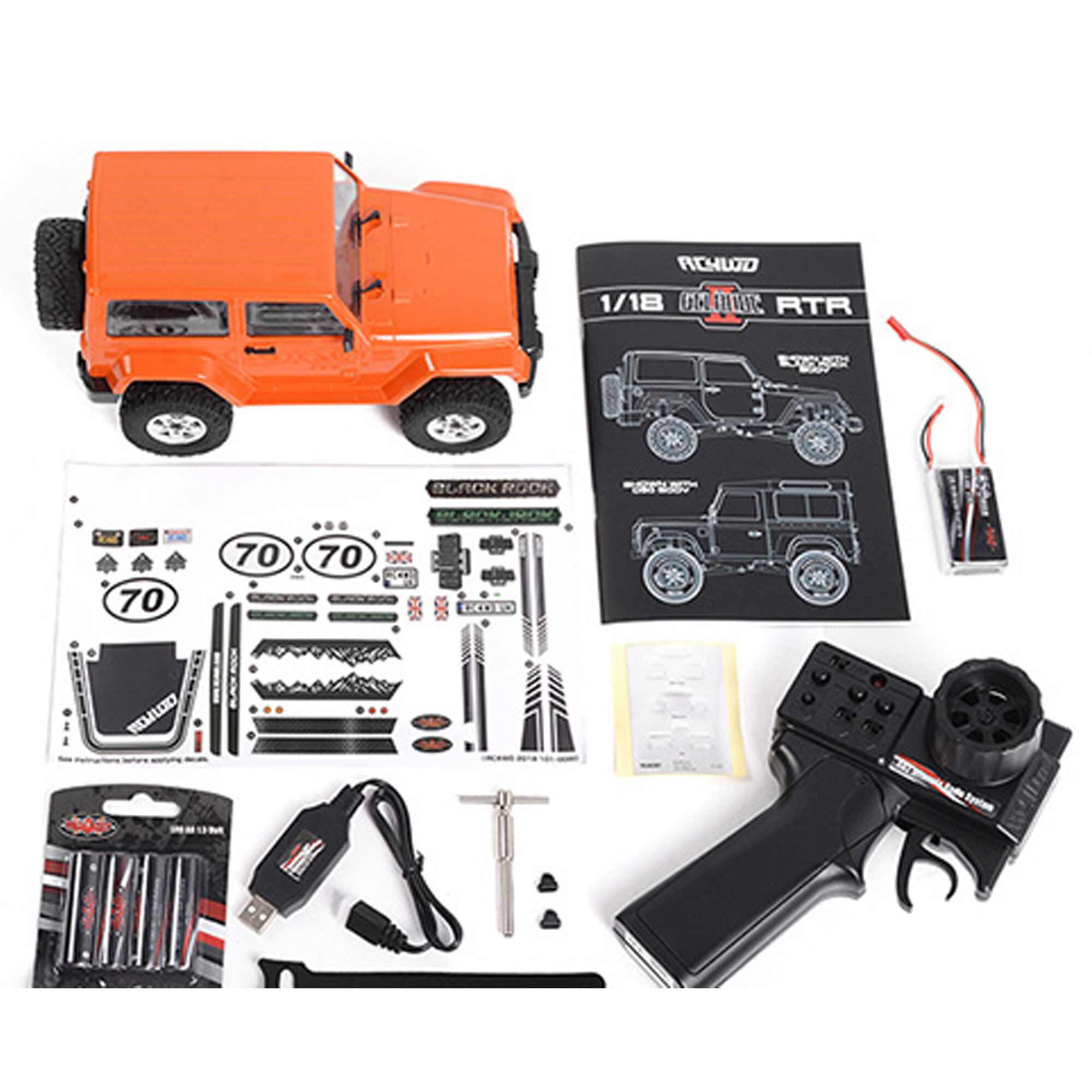 RC4WD 1/18 Gelande II 4WD with Black Rock Body Set RTR, Orange