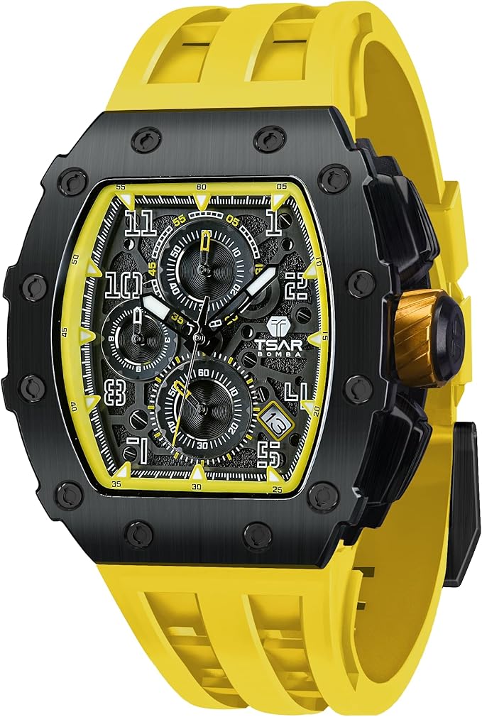 TSAR BOMBA Men's Watch, Square