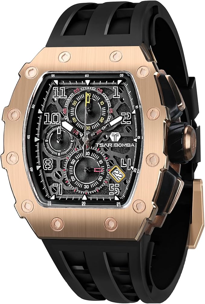 TSAR BOMBA Men's Watch, Square