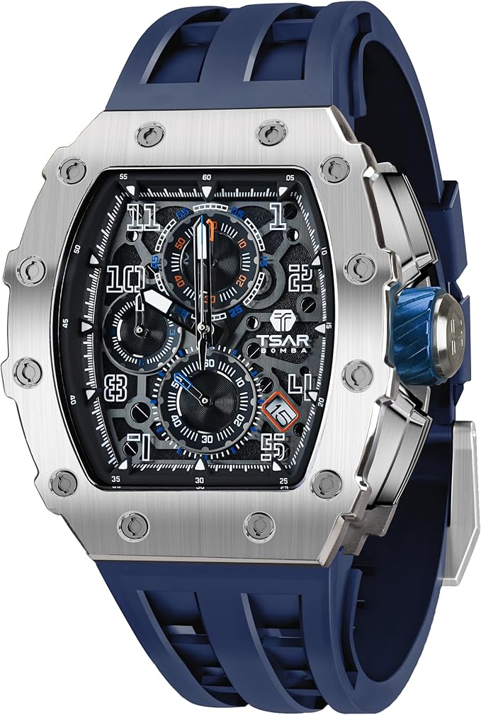 TSAR BOMBA Men's Watch, Square