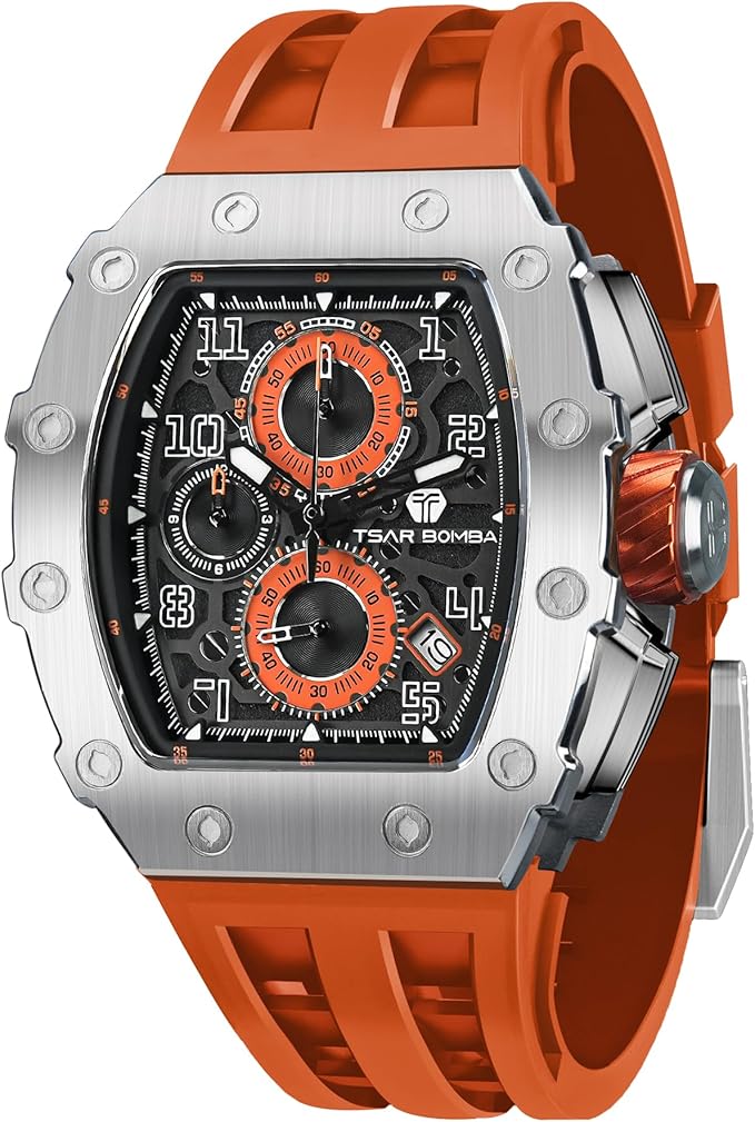 TSAR BOMBA Men's Watch, Square