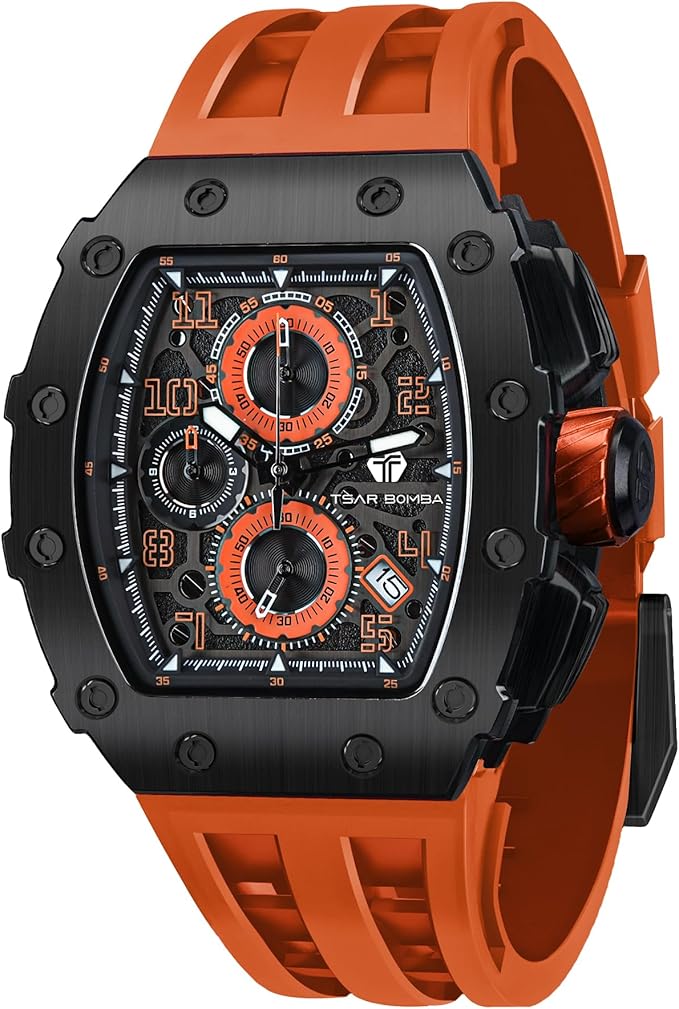 TSAR BOMBA Men's Watch, Square