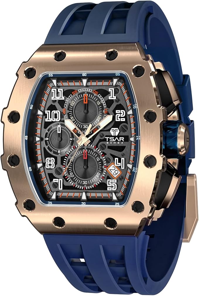 TSAR BOMBA Men's Watch, Square