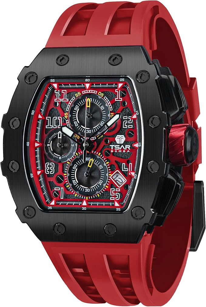 TSAR BOMBA Men's Watch, Square