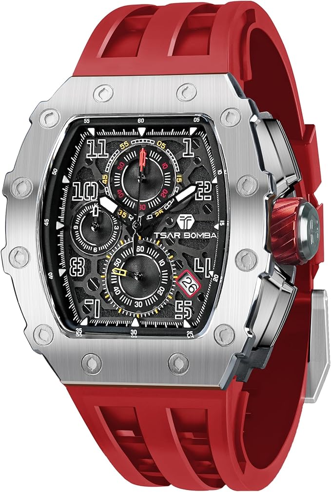 TSAR BOMBA Men's Watch, Square