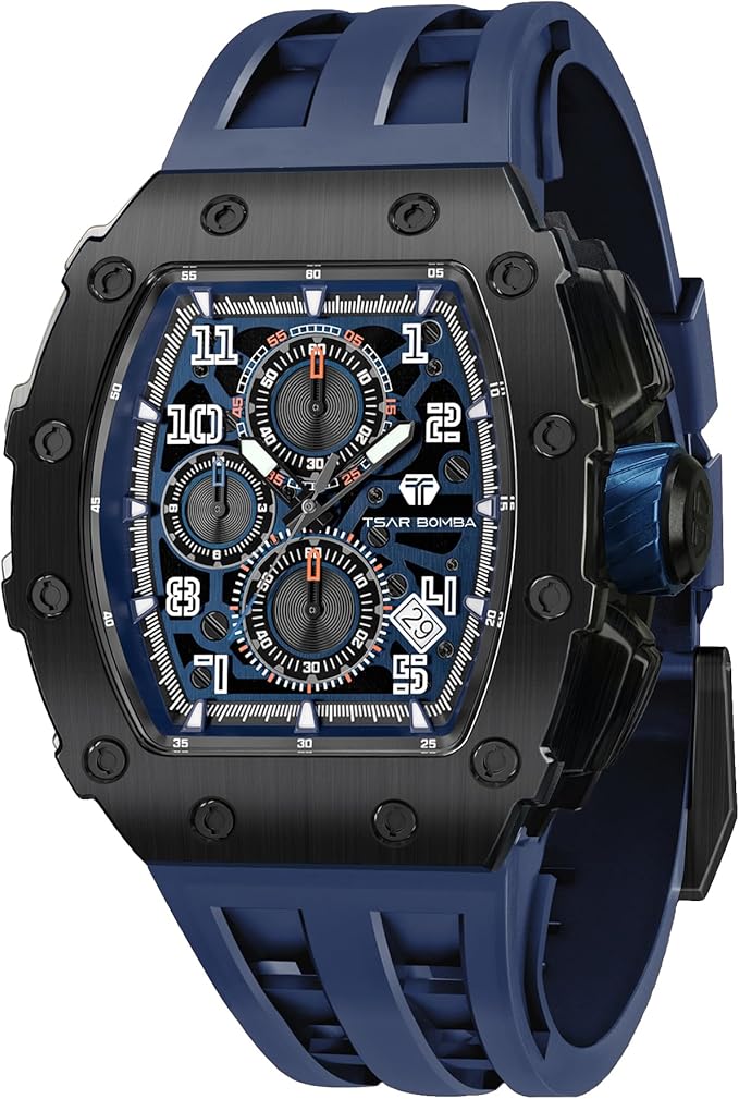 TSAR BOMBA Men's Watch, Square