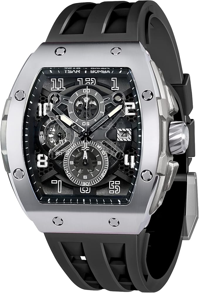 TSAR BOMBA Men's Watch, Square