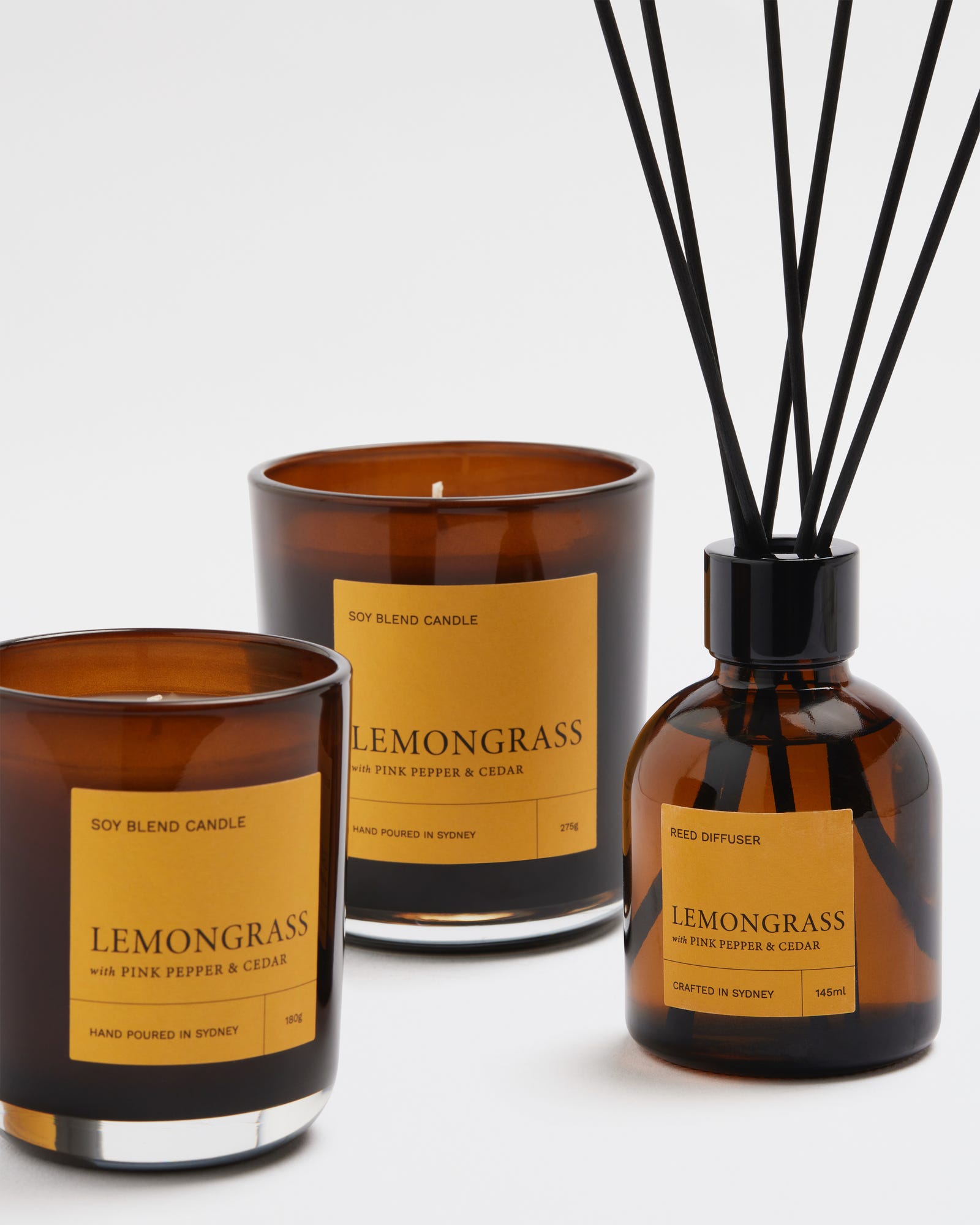 Lemongrass 180g Soy Candle - Rejuvenate Collection