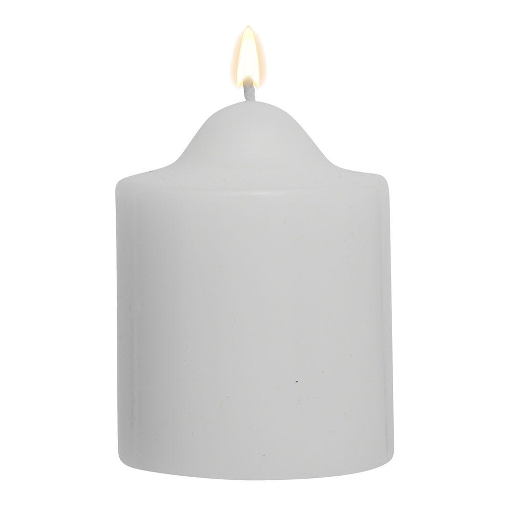 White Unscented Pillar Dome Candle (76x76mm)