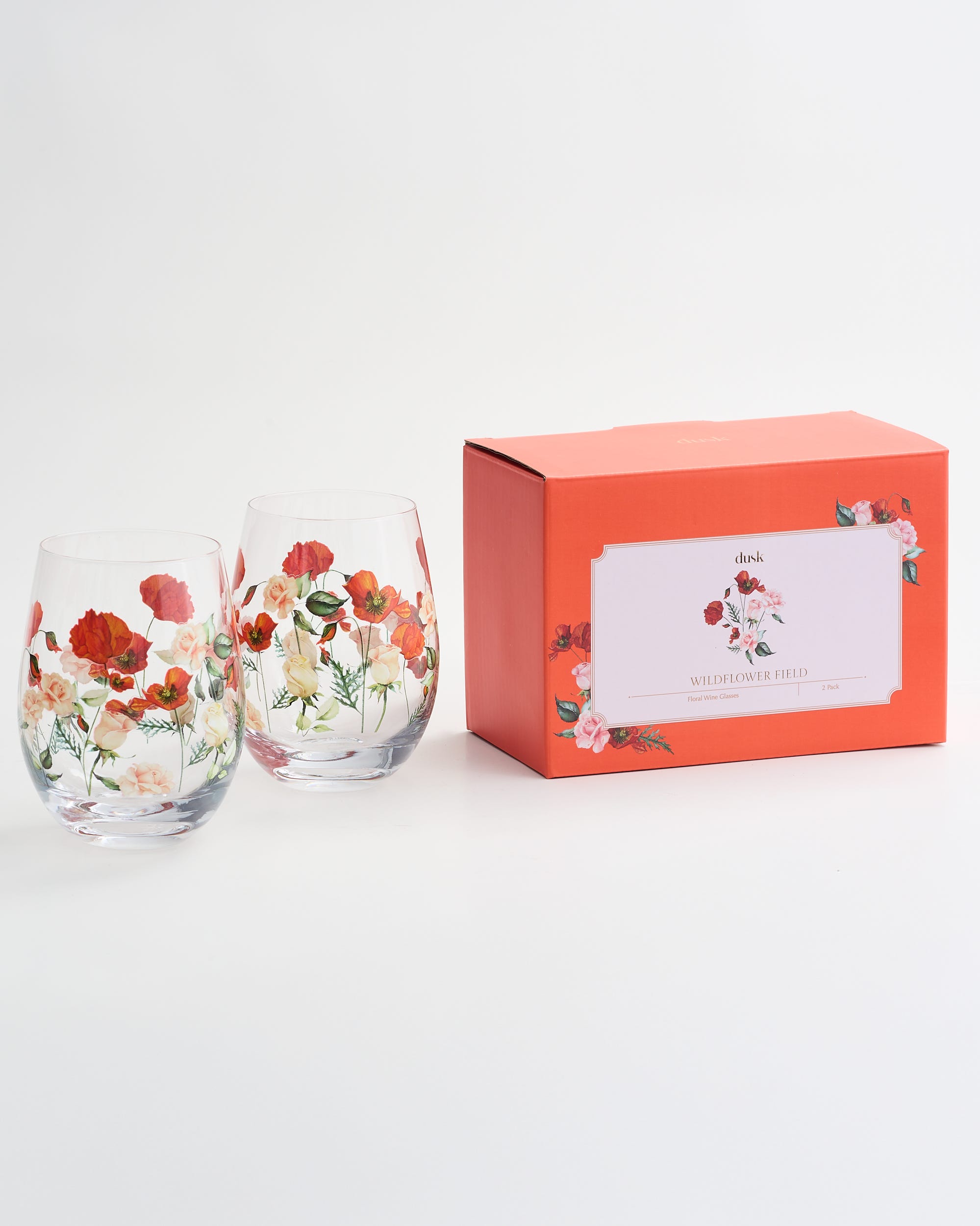 Wildflowers Wine Glasses 2 Pieces