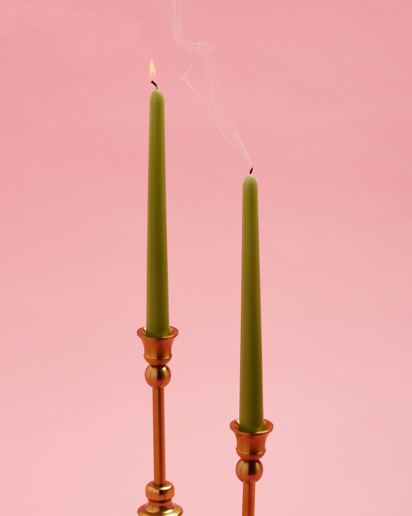 Light Green Unscented Taper Candle