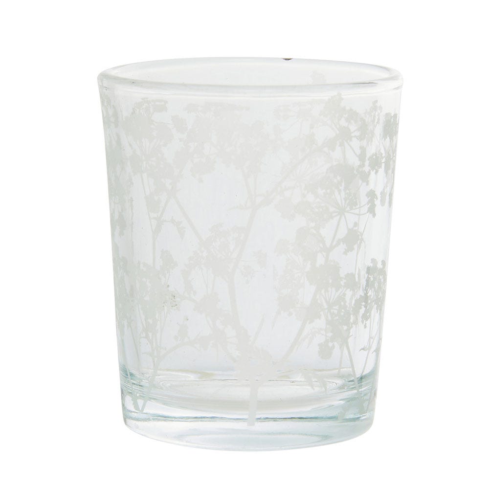 Etched Floral Votive Candle Holder