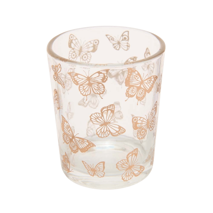 Flutterfly Rose Etched Votive Holder