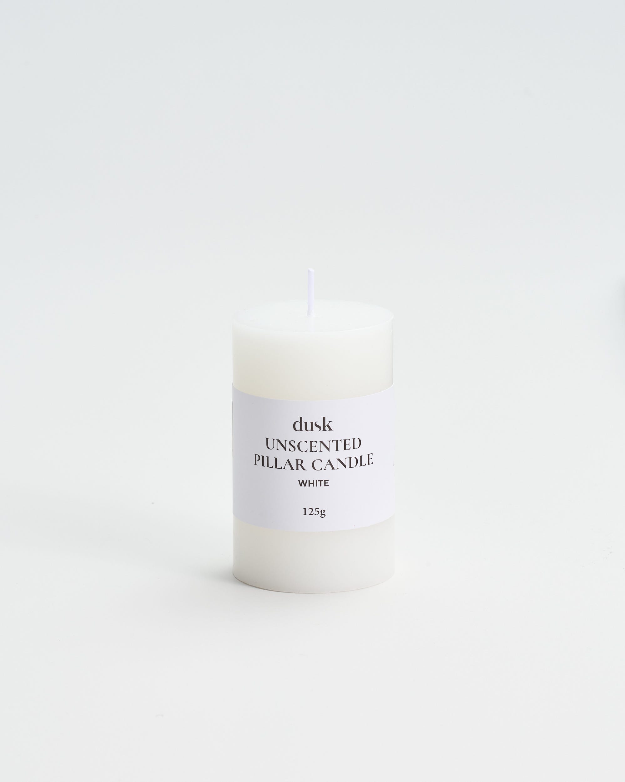 Unscented Pillar Candle White 125g