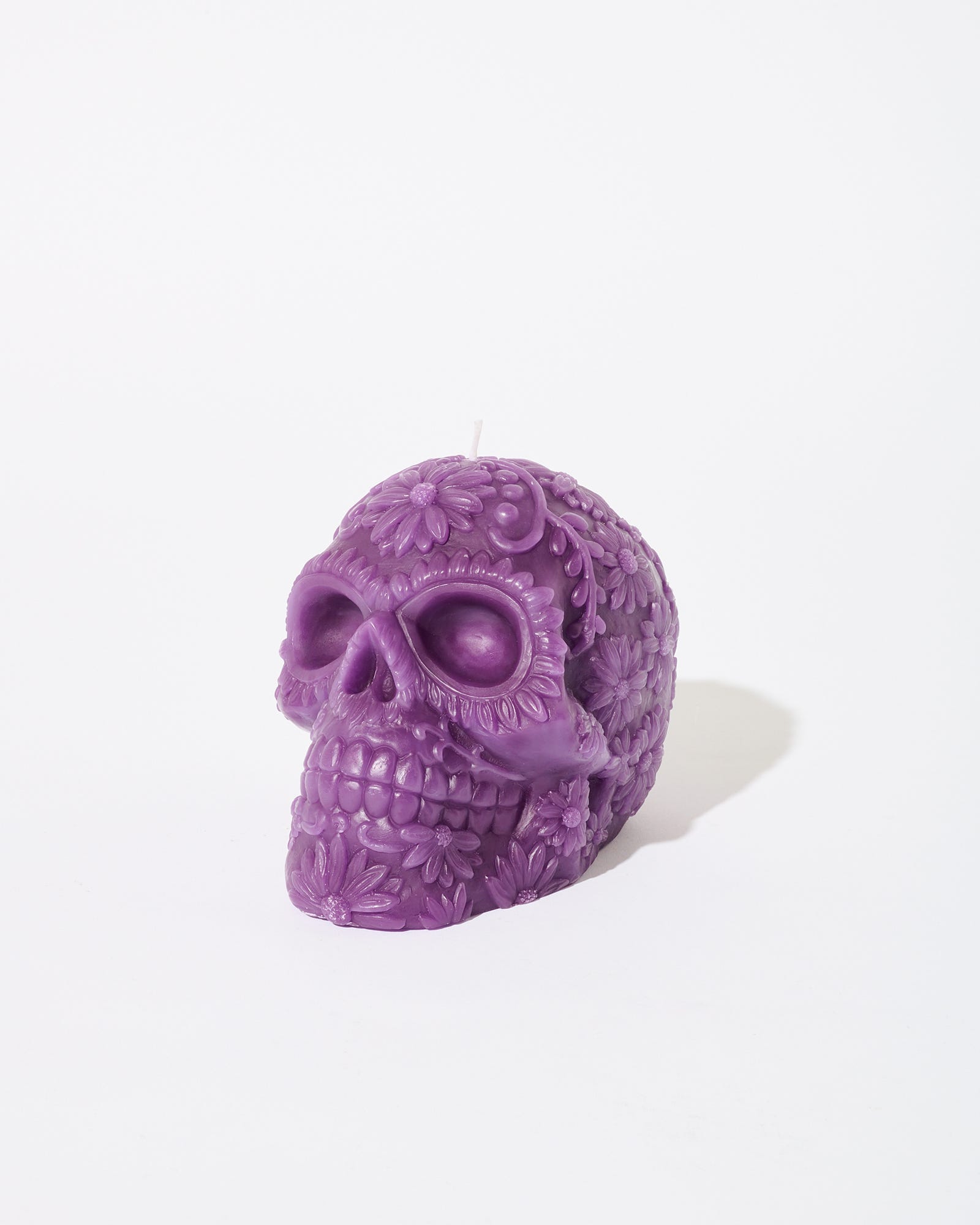 Flower Skull Unscented Candle Purple 850g