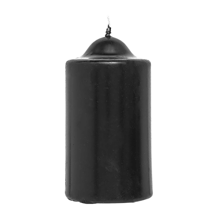 Black Unscented Pillar Dome Candle (80x50mm)