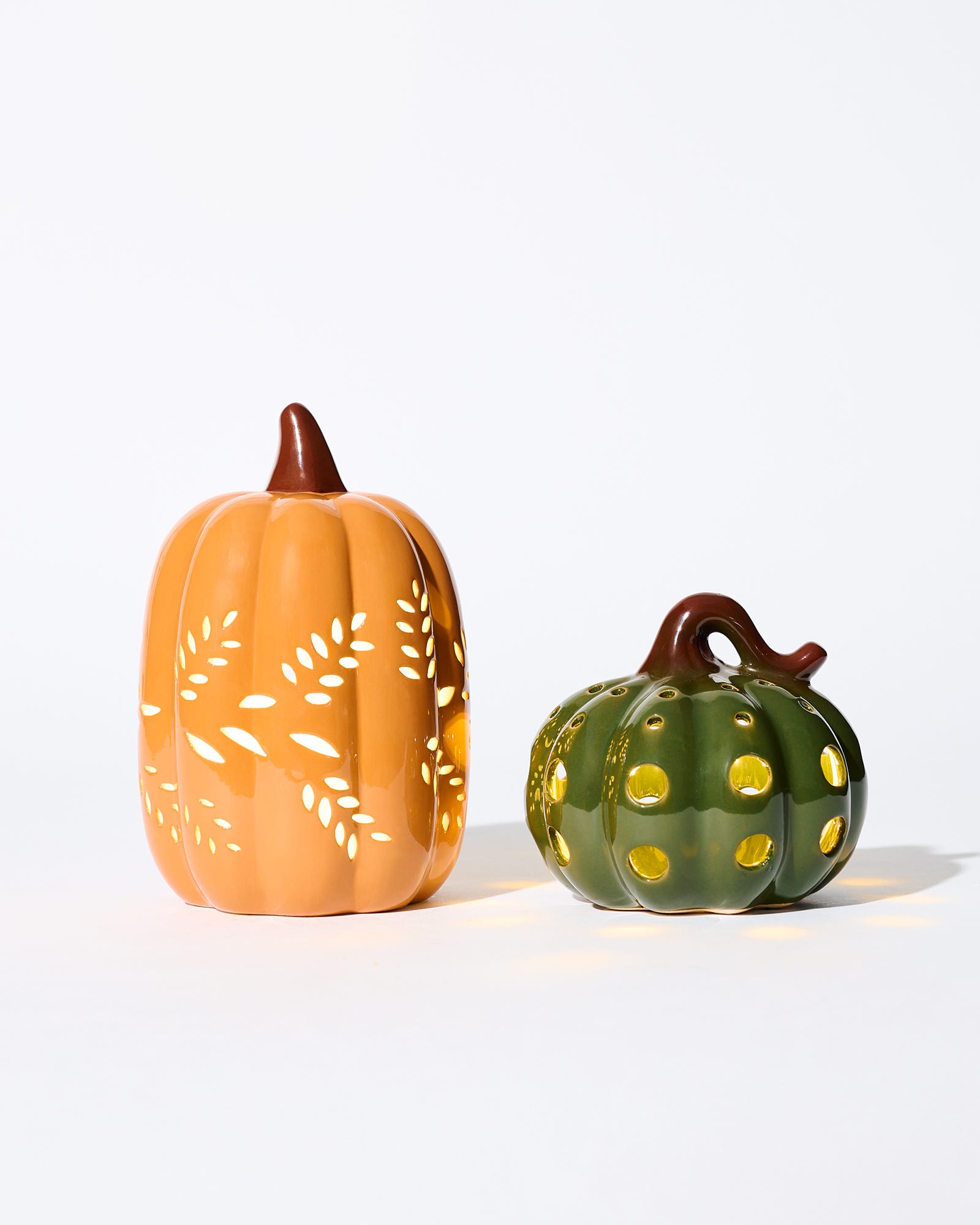 Glowing Pumpkin Large Ceramic LED