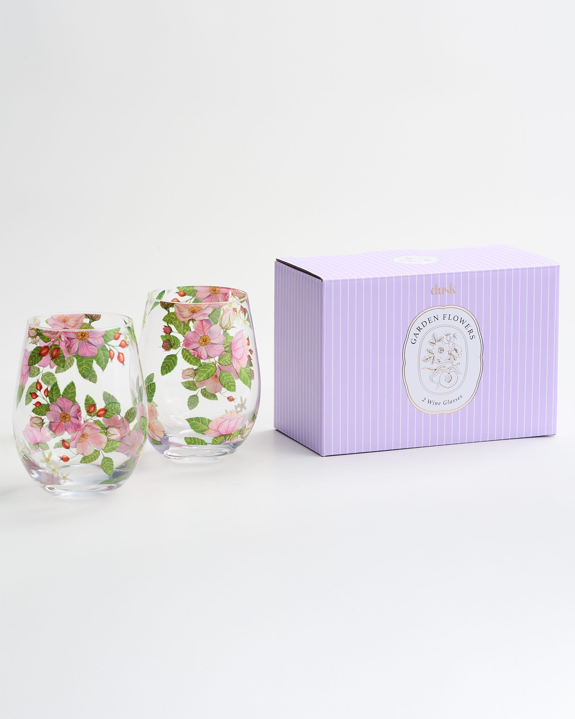 Fruits & Flowers Wine Glasses 2PK