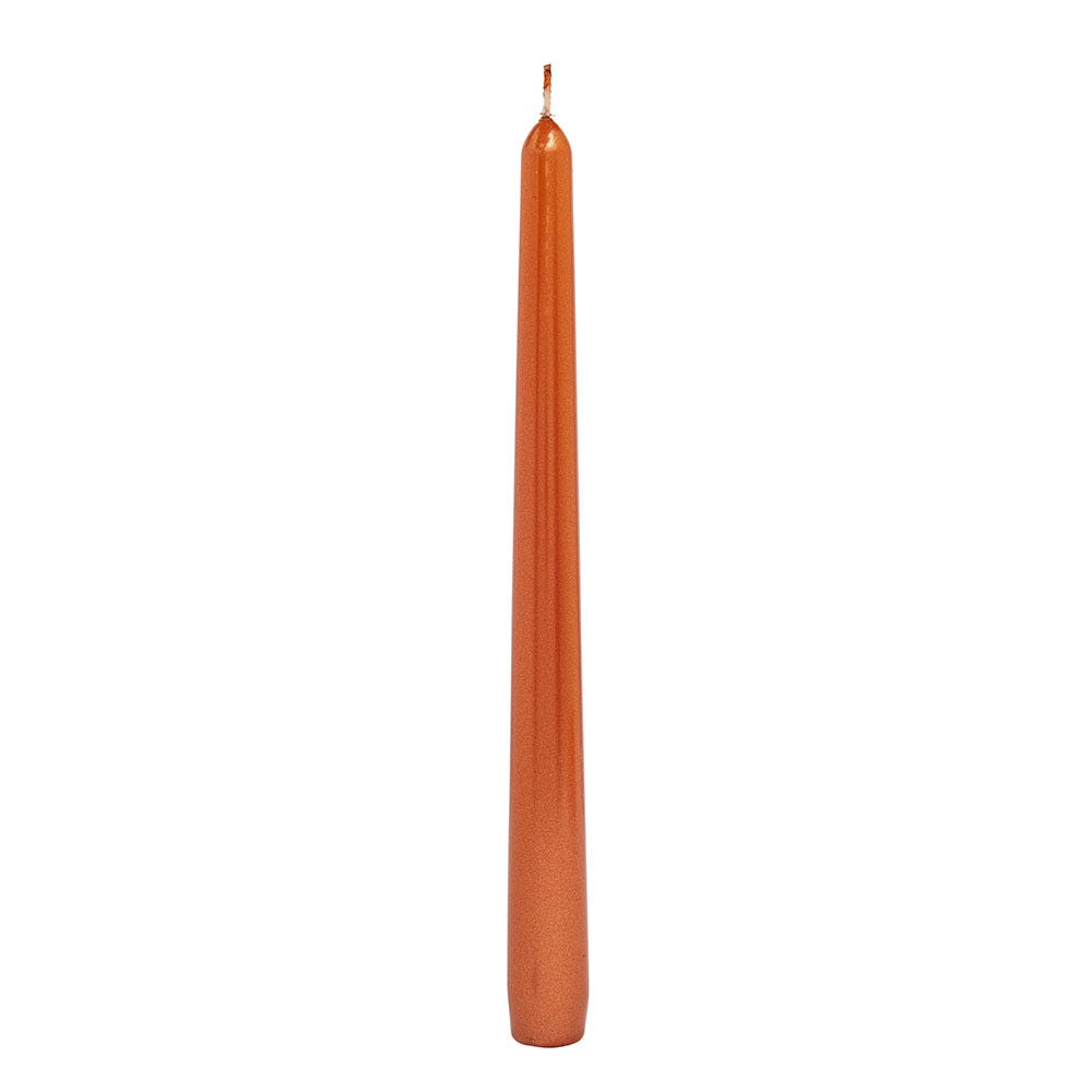 Rose Gold Metallic Unscented Taper Candle