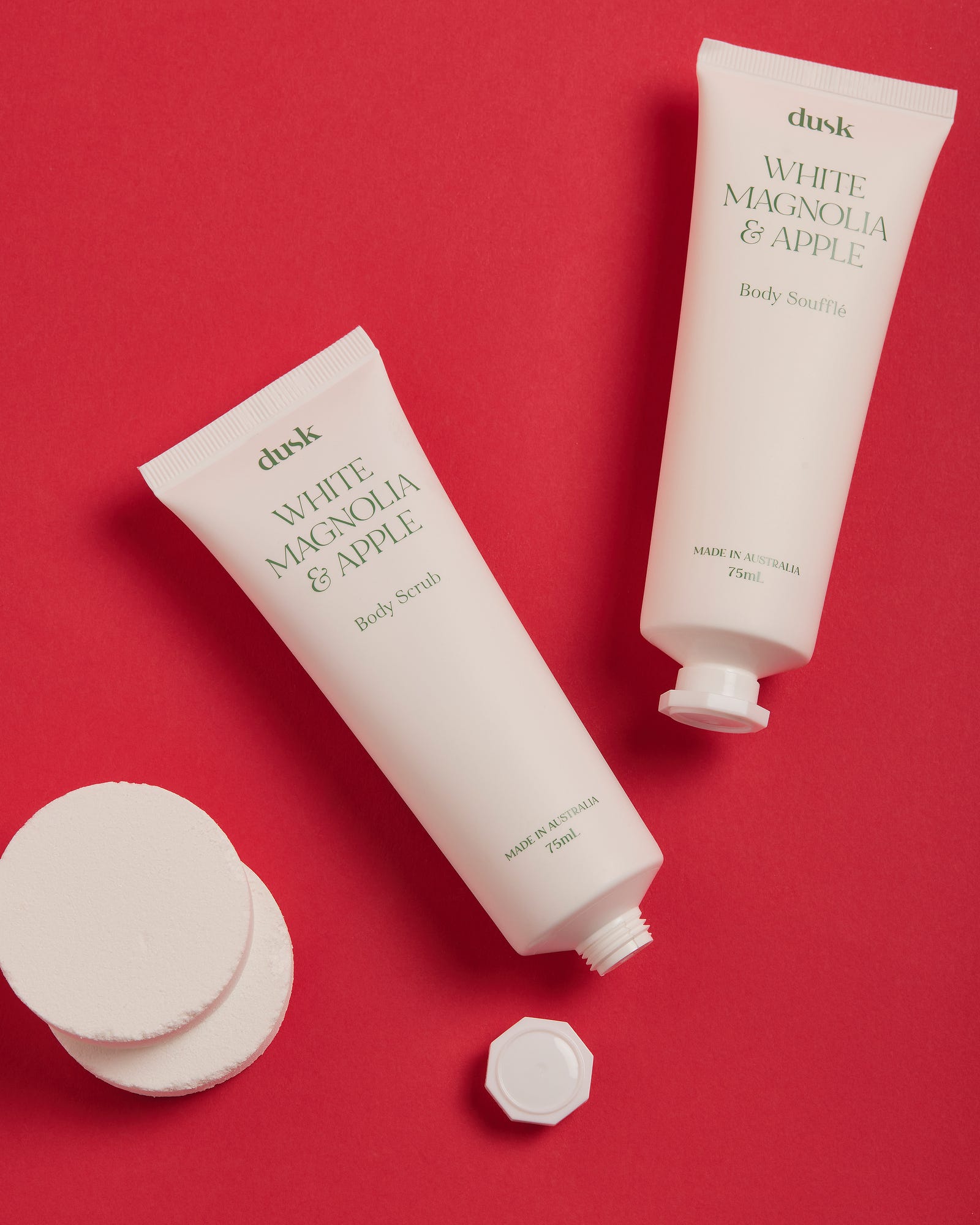 White Magnolia & Apple Bath Set Trio Bon Bon