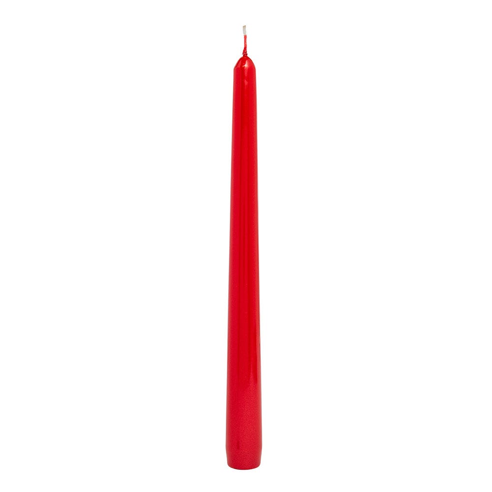 Red Metallic Unscented Taper Candle