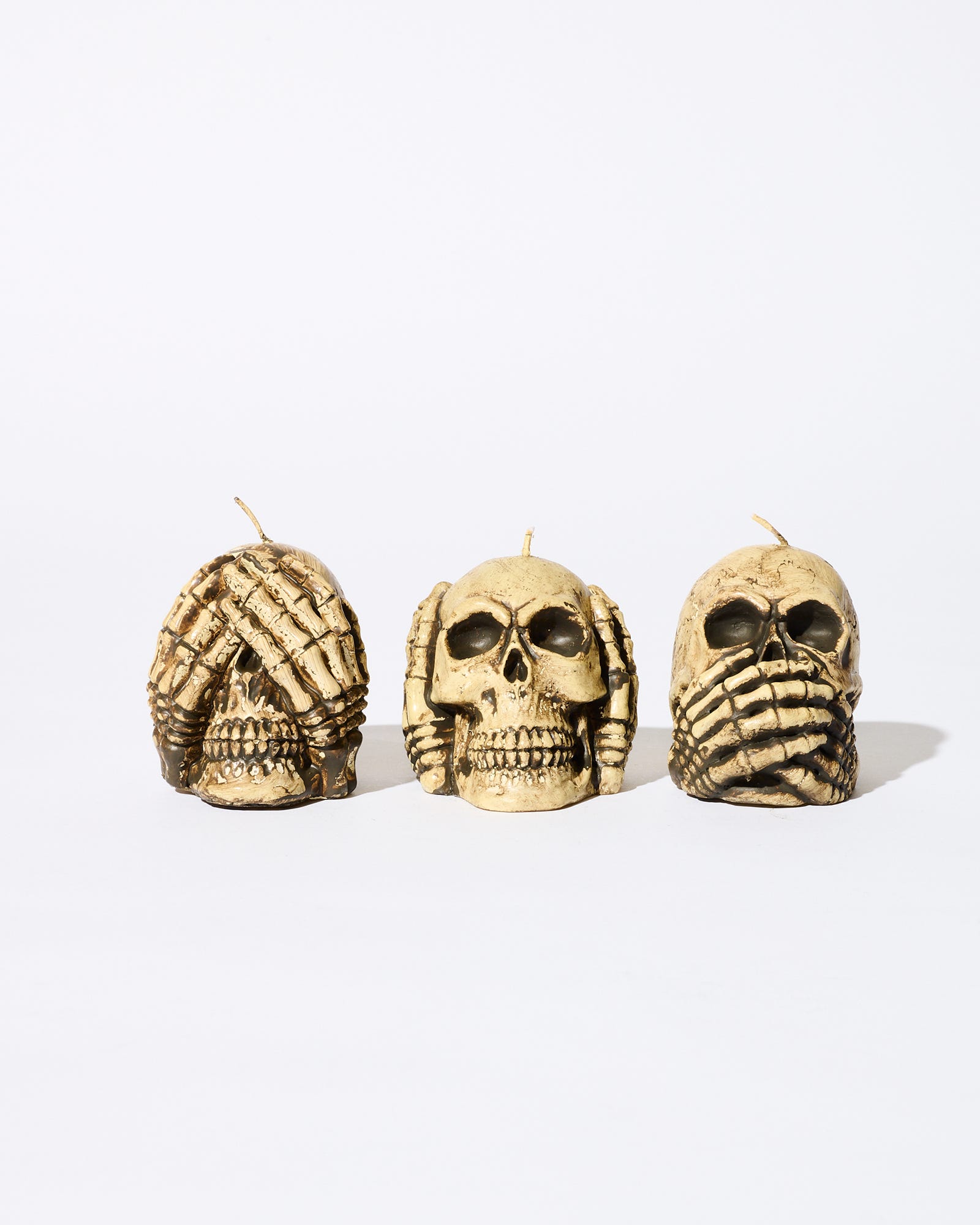 See No, Hear No, Speak No Evil Unscented Skull Trio Candle 3 x 140g
