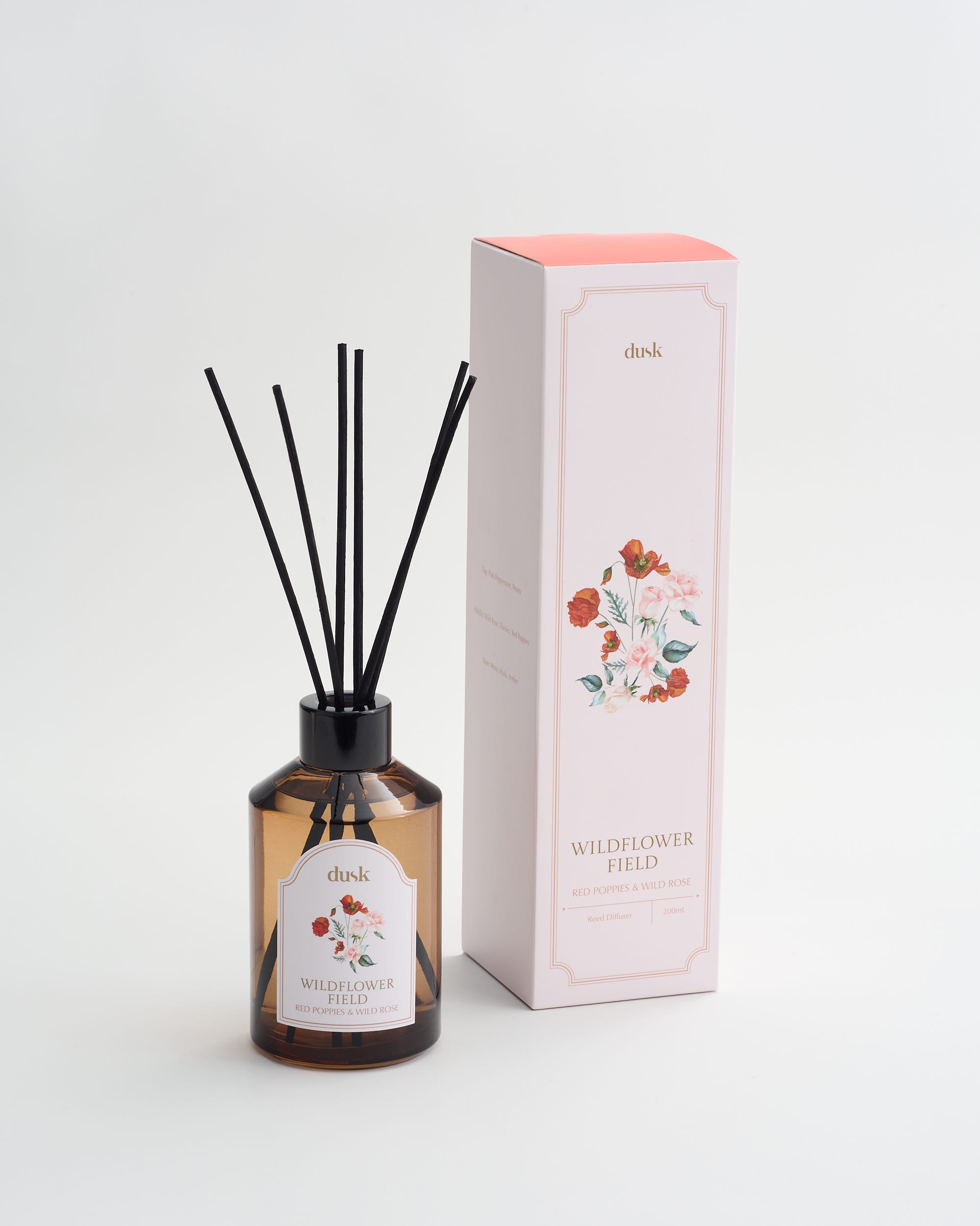 Wildflower Field Amber Glass Reed Diffuser 200mL