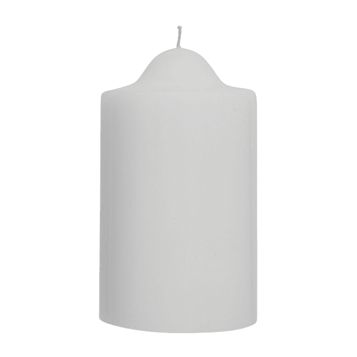 White Unscented Pillar Dome Candle (110x76mm)