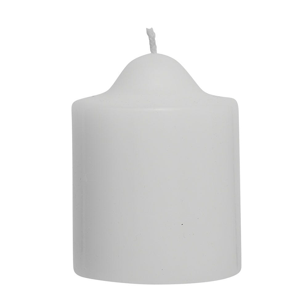 White Unscented Pillar Dome Candle (76x76mm)