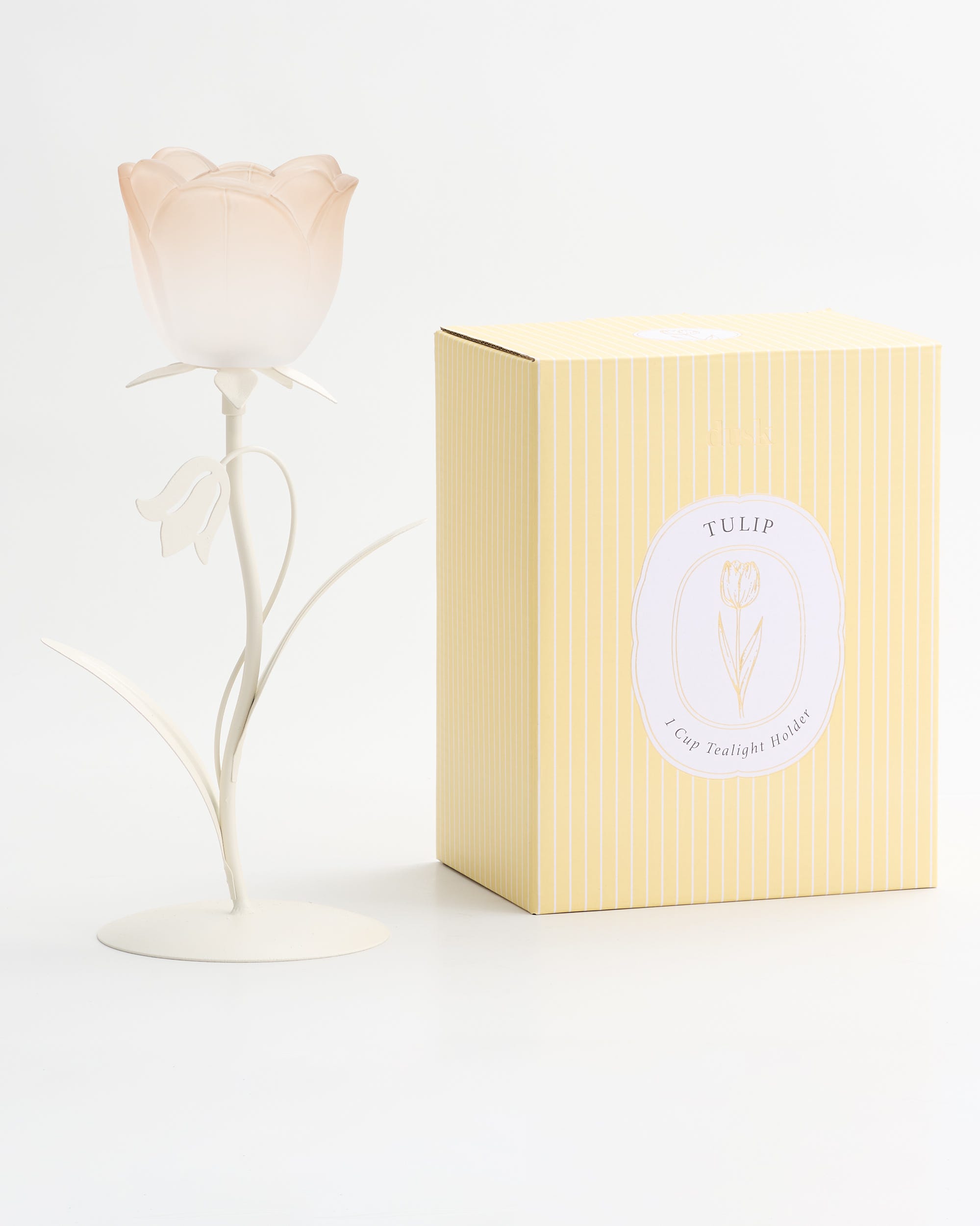 Tulip Glory Tealight Holder 1 Cup Taupe