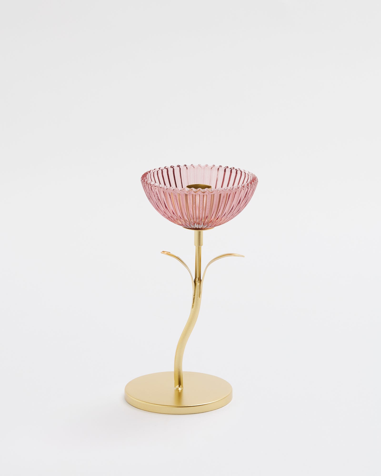 Rosette Bloom Taper Candle Holder Tall