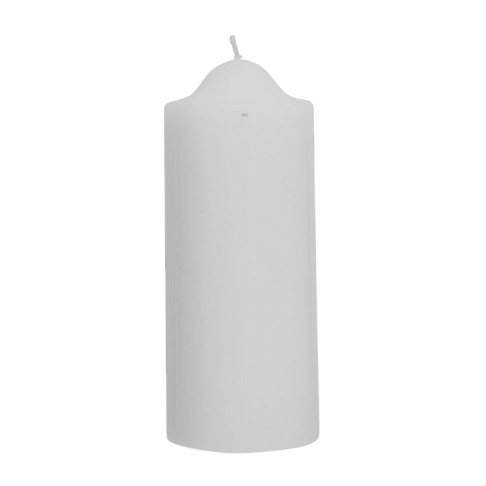 White Unscented Pillar Dome Candle (80x50mm)