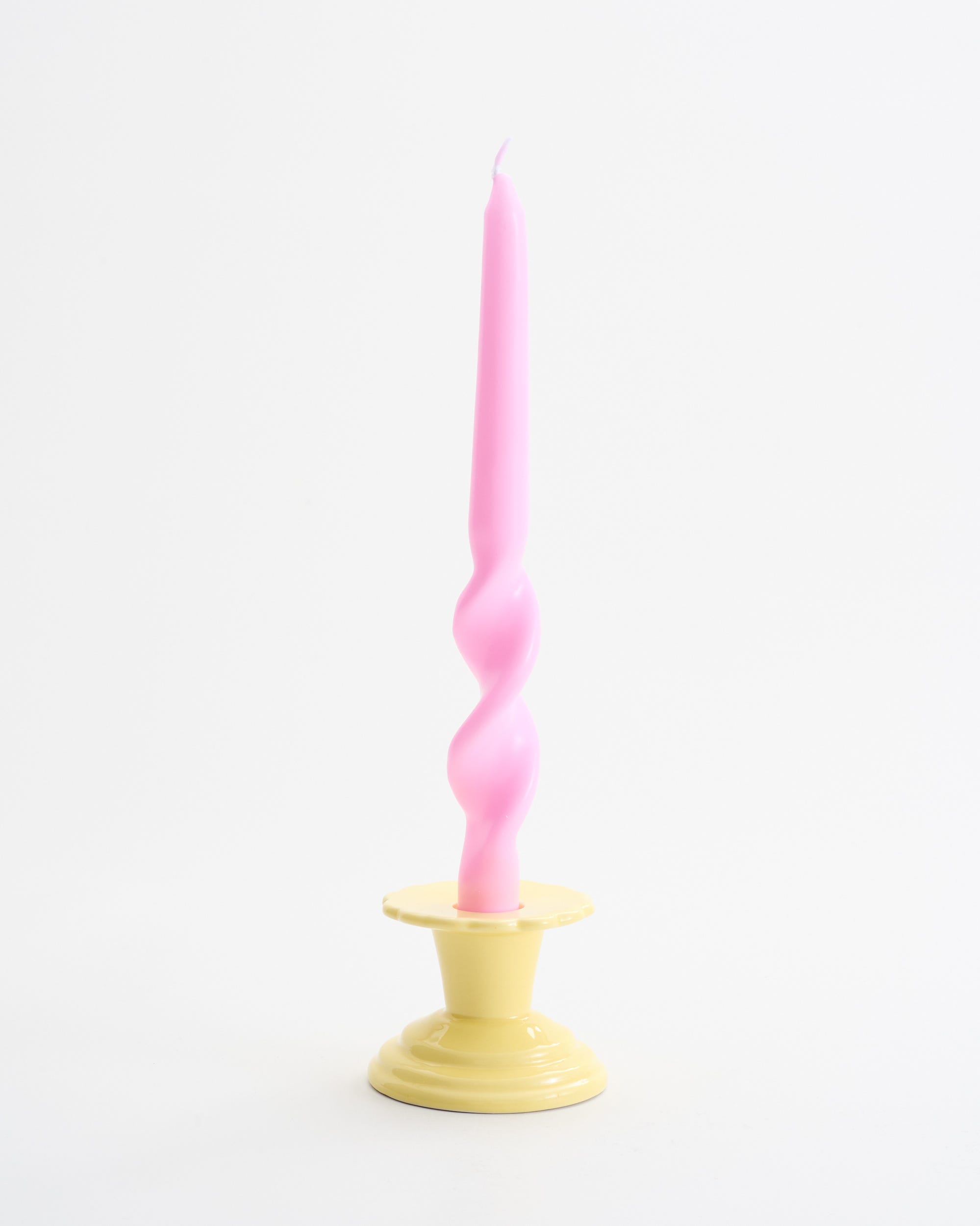 Twisted Unscented Taper Candles Pink 2PK