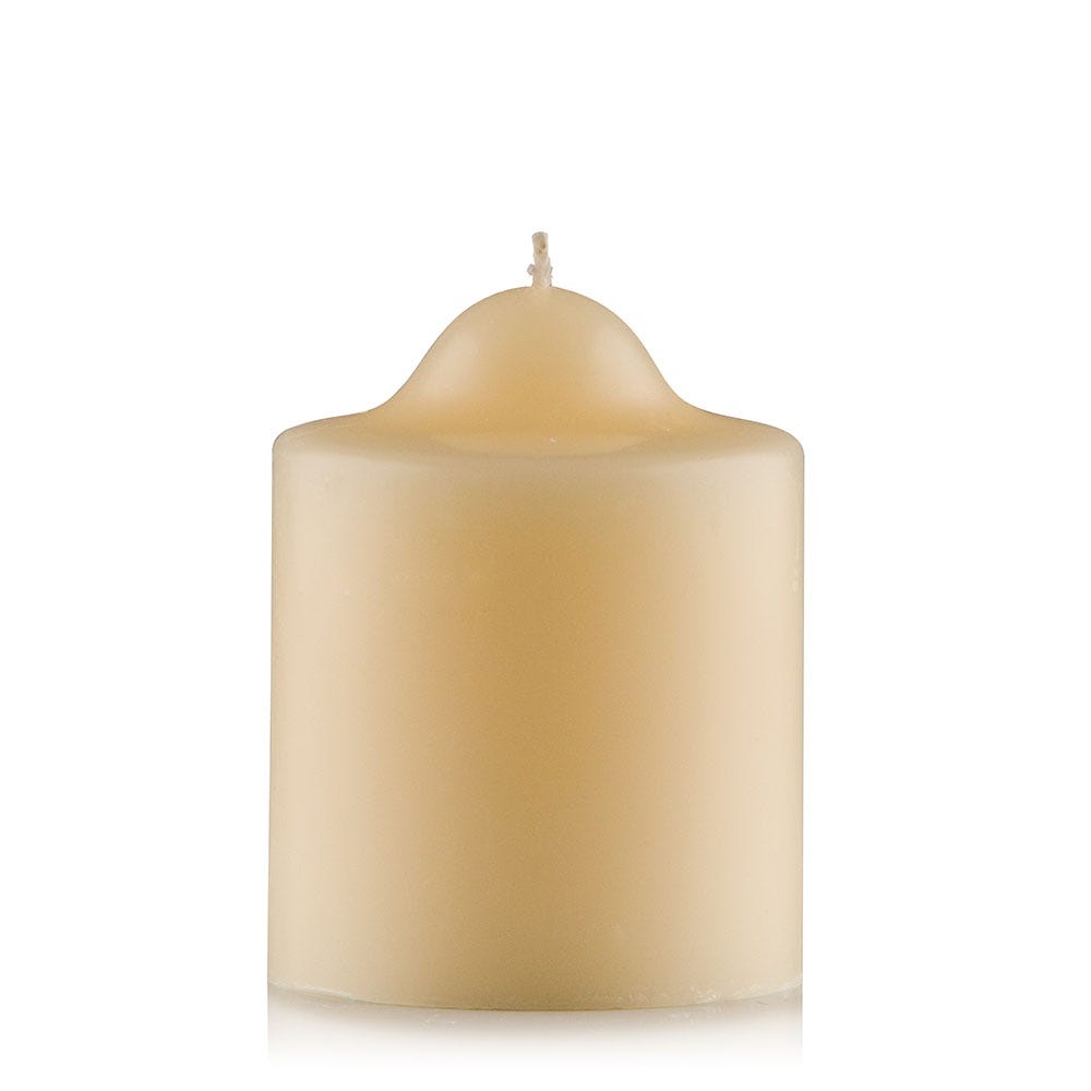 Ivory Unscented Pillar Dome Candle (76x76mm)