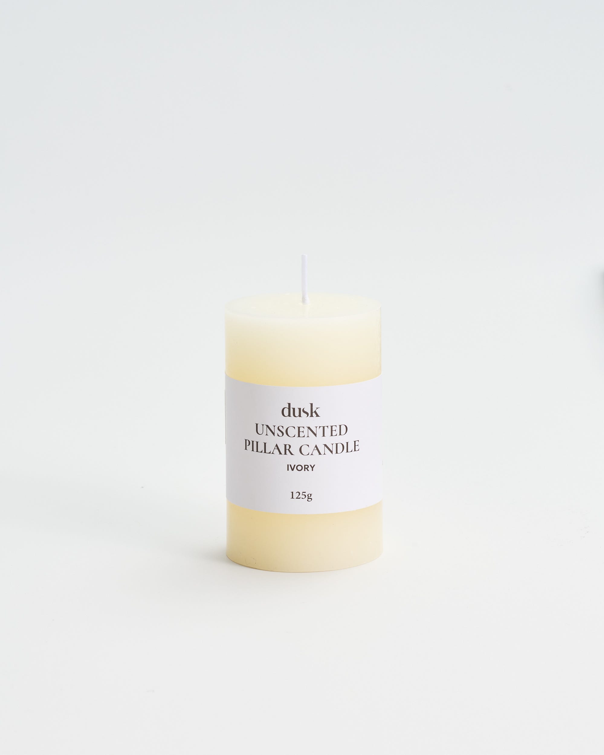 Unscented Pillar Candle Ivory 125g