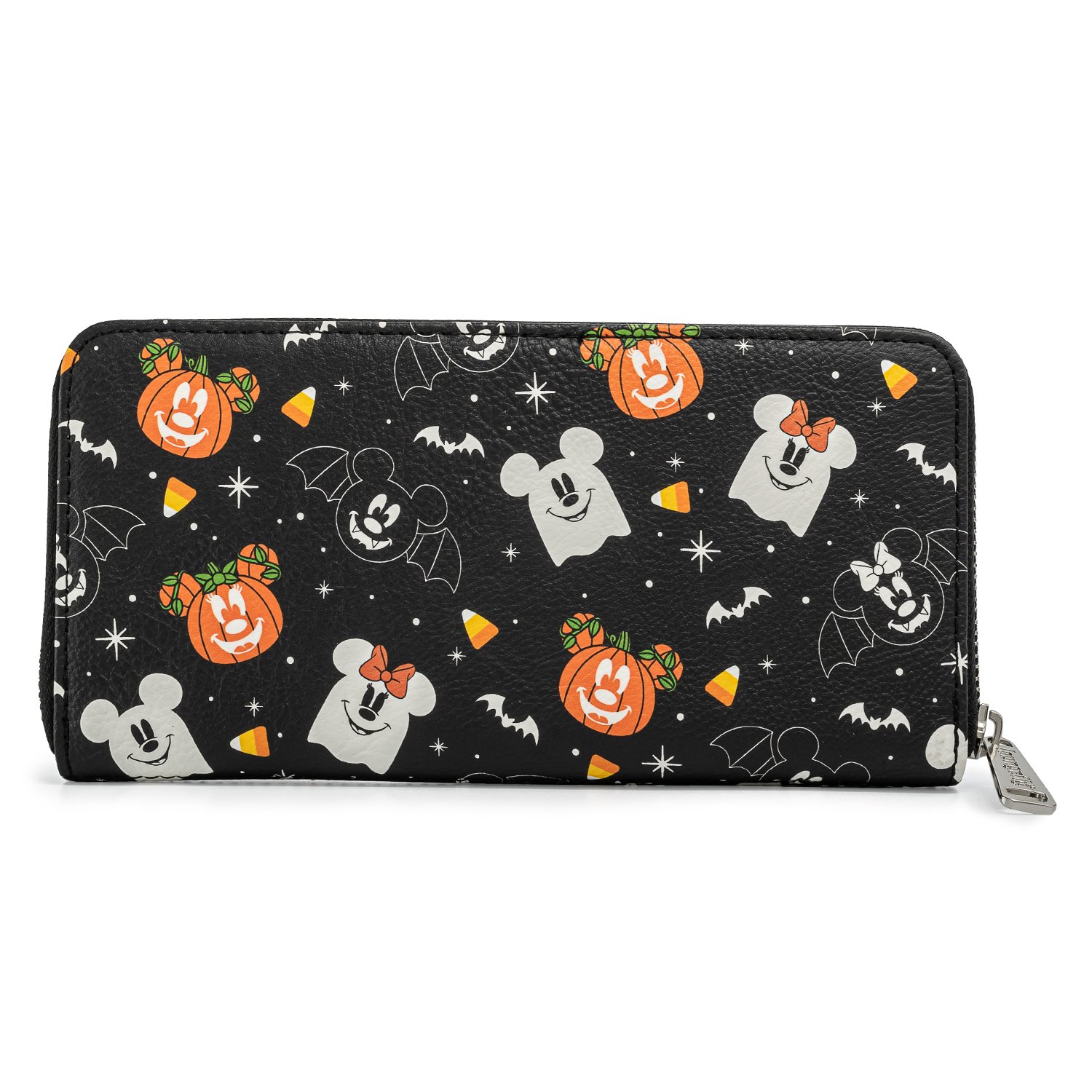 Disney Spooky Mickey and Minnie Mouse Candy Corn Zip Around Wallet