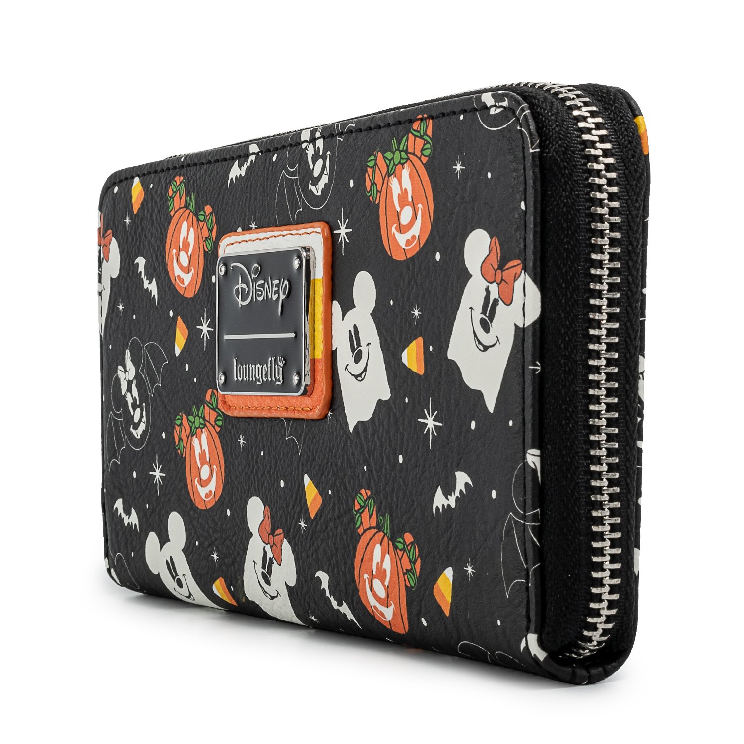 Disney Spooky Mickey and Minnie Mouse Candy Corn Zip Around Wallet