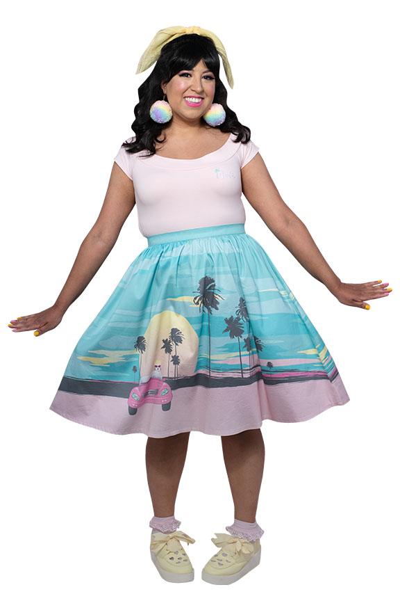 Stitch Shoppe X Barbie™ Palm Tree Embroidered Logo  Dizzy  Fashion Top