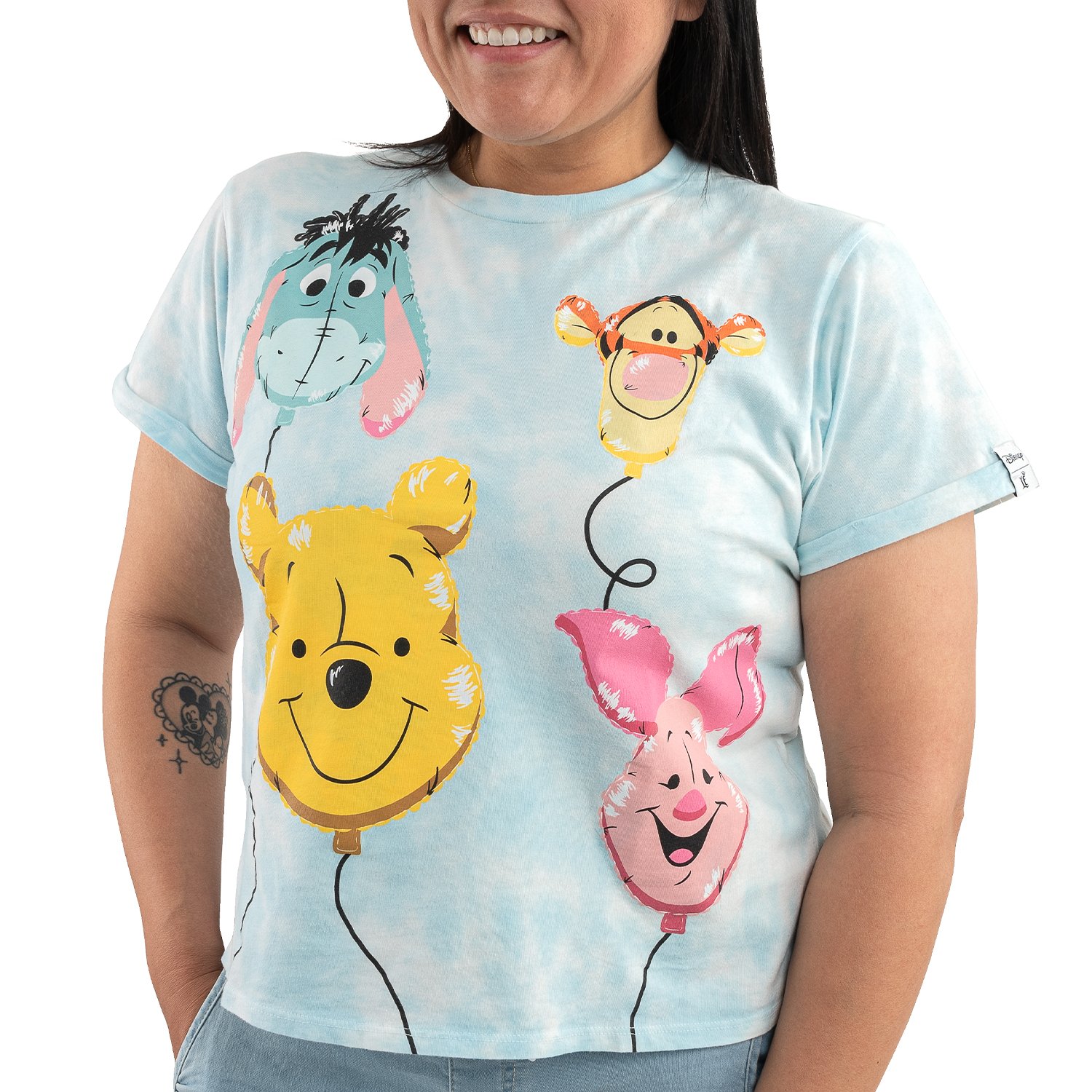 Loungefly Disney Winnie the Pooh & Friends Balloons Crop Blue Tee