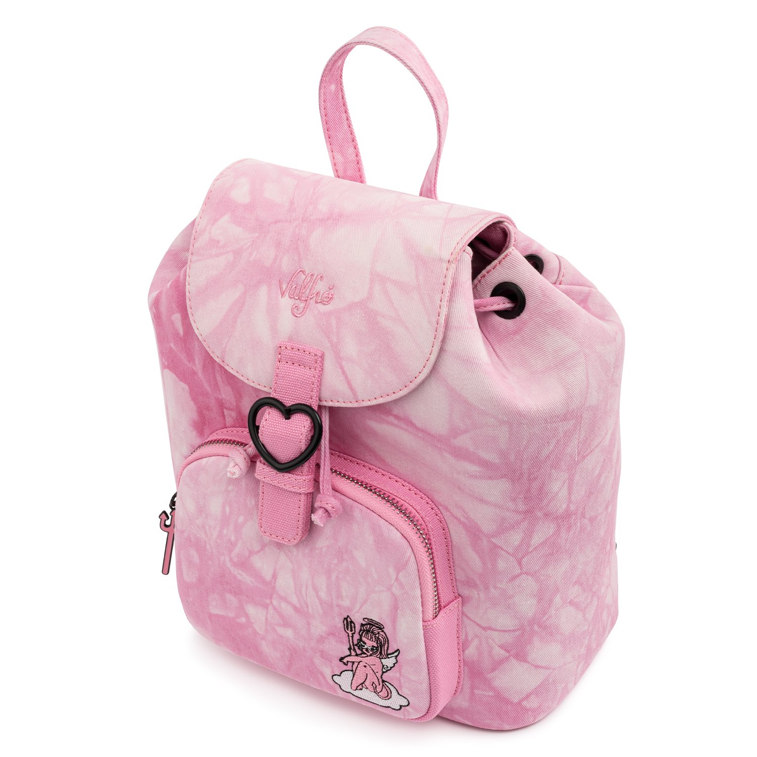 Valfré Lucy Pink Acid Wash Denim Mini Backpack
