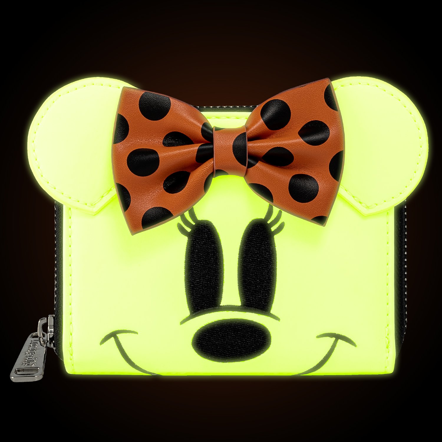 Disney Minnie Mouse Ghost Glow in the Dark Cosplay Zip Around Wallet