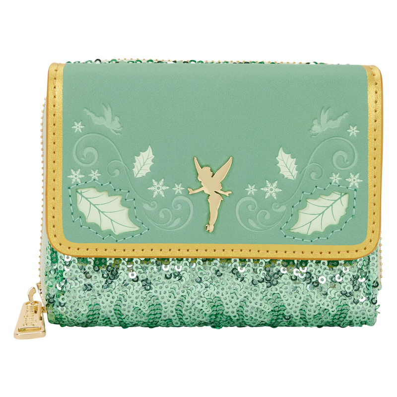 Peter Pan Tinker Bell Holiday Sequin Tri-Fold Wallet