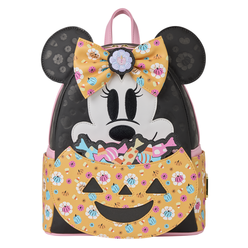 Minnie Mouse Cosplay Floral Pumpkin Glow Mini Backpack