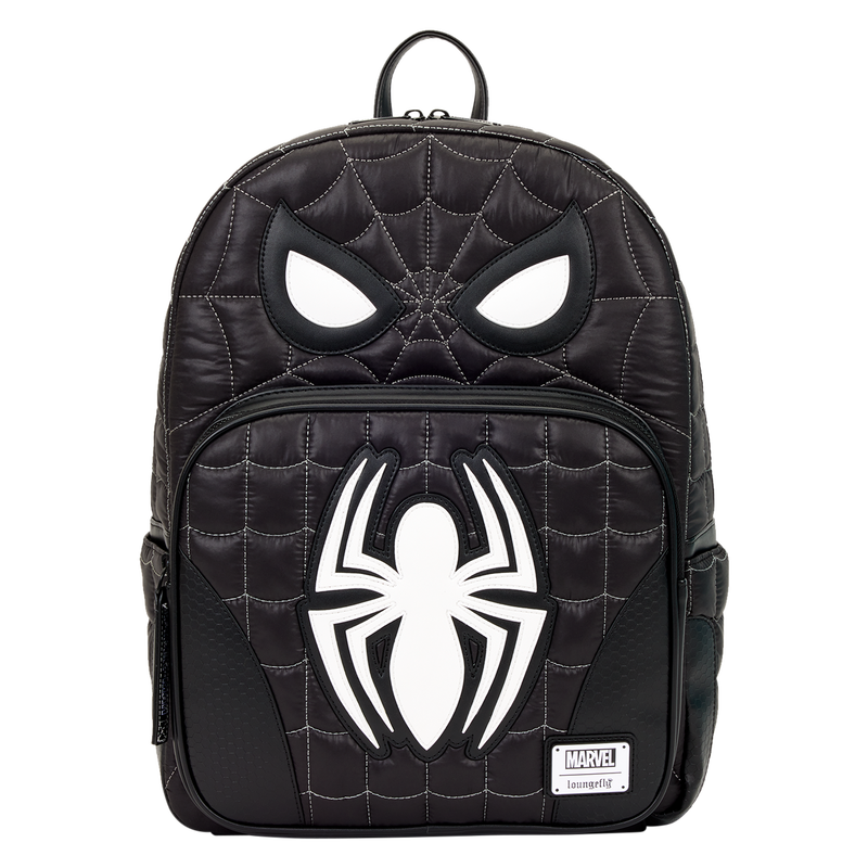 Spider-Man Black & White Suit Cosplay Quilted Full-Size Backpack