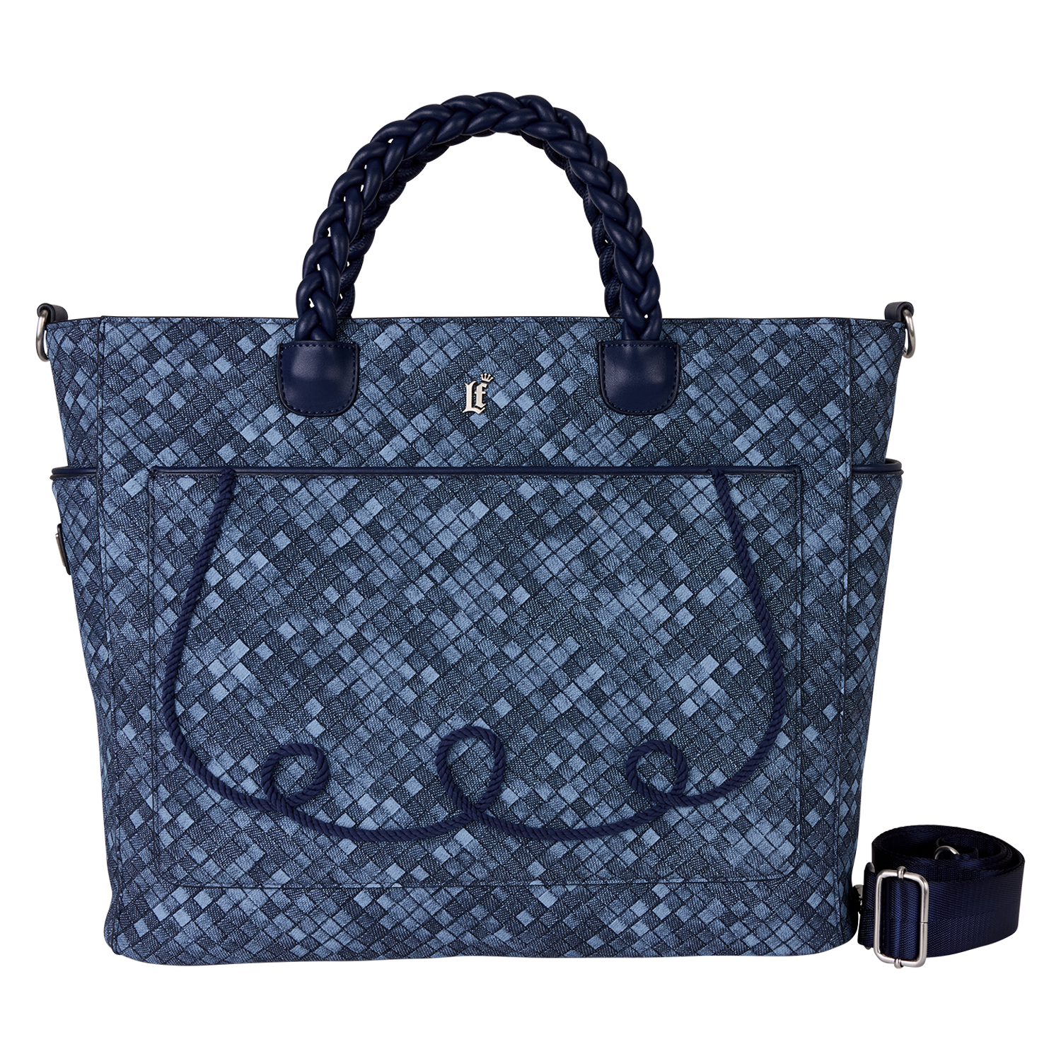 Loungefly Blue Checkered Convertible Backpack & Tote Crossbody Bag