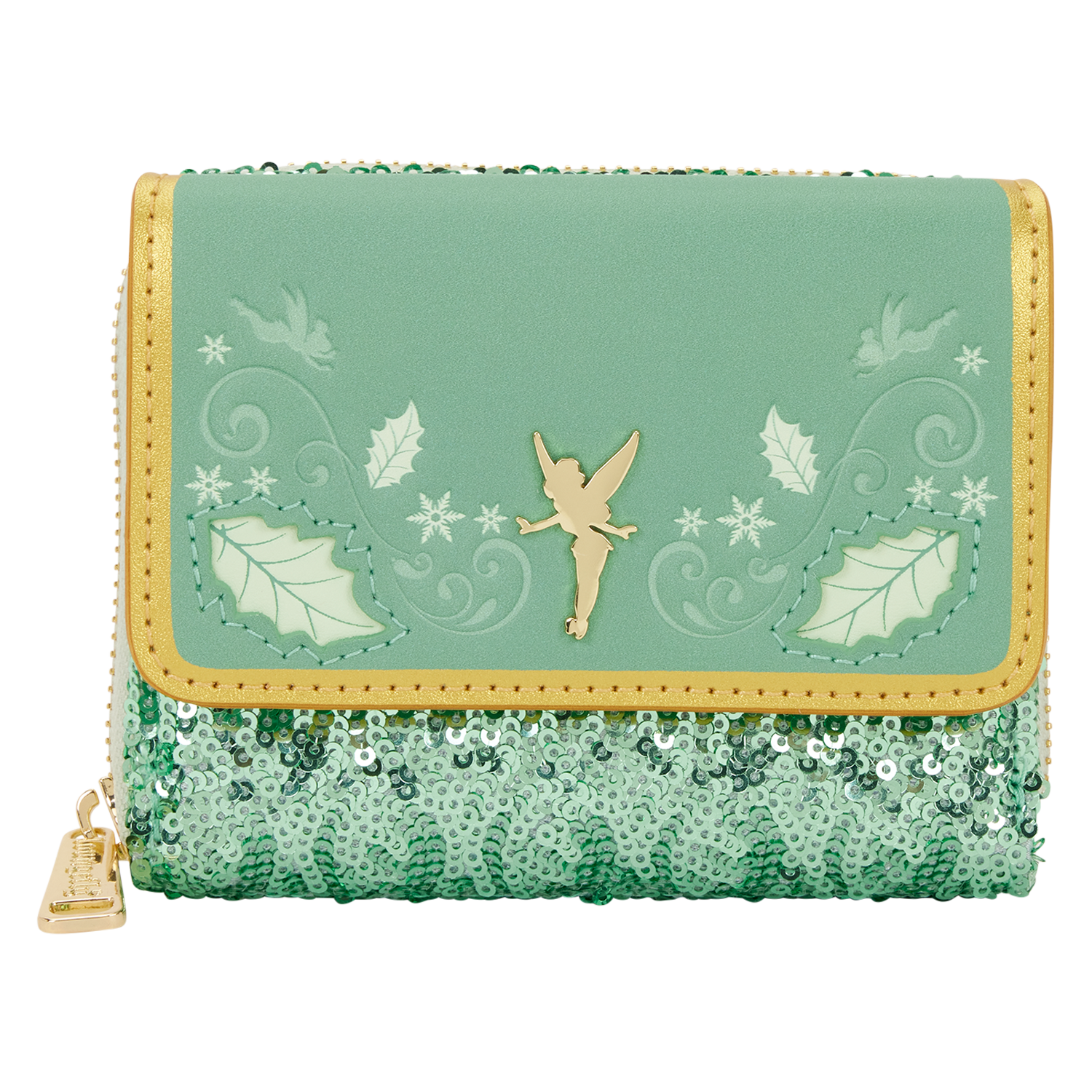 Peter Pan Tinker Bell Holiday Sequin Tri-Fold Wallet