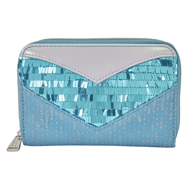 Frozen Elsa Glitter Sequin Cosplay Zip Around Wallet