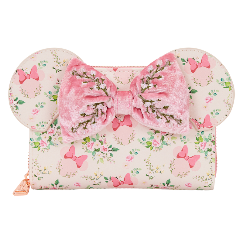 Minnie Mouse Floral All-Over Print Zip Around Wallet