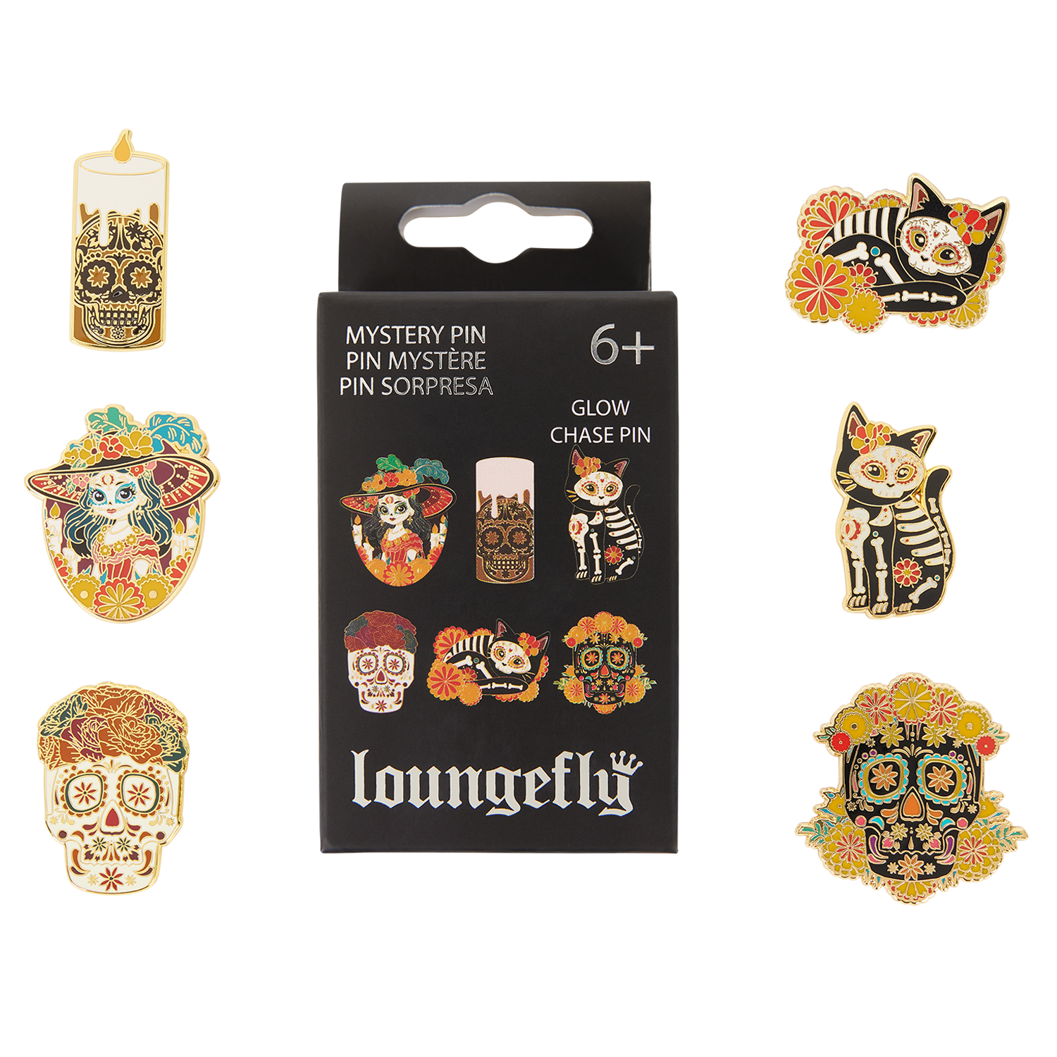 Loungefly Día de los Muertos Glow Mystery Box Pin